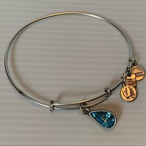Alex and Ani Aquamarine and Silver Bracelet